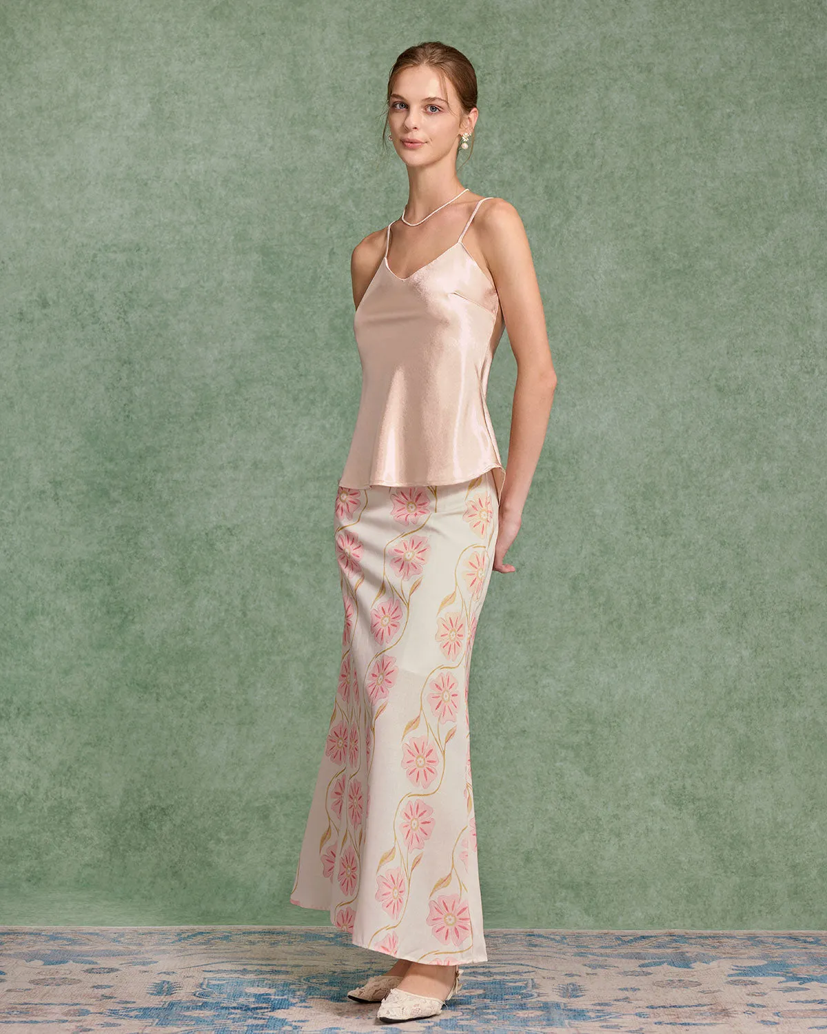 Pink Satin Cami Top sold by rihoas product image thumbnail 3