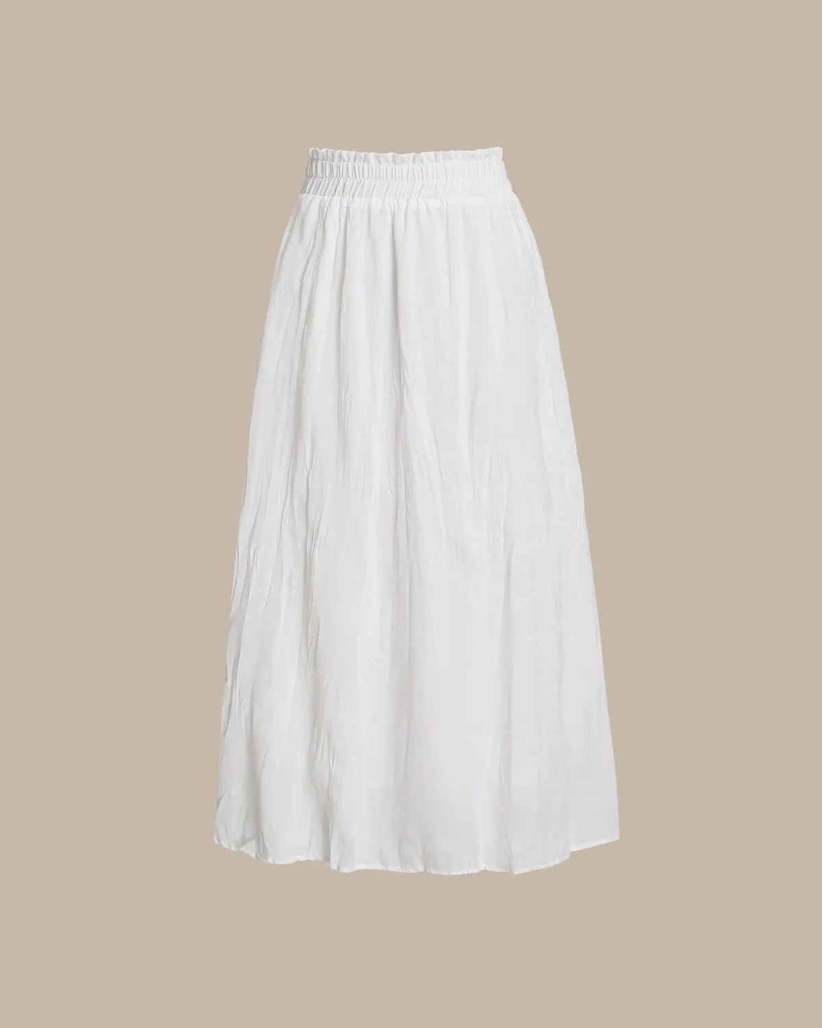 White Elastic Straight Waist Skirt sold by rihoas