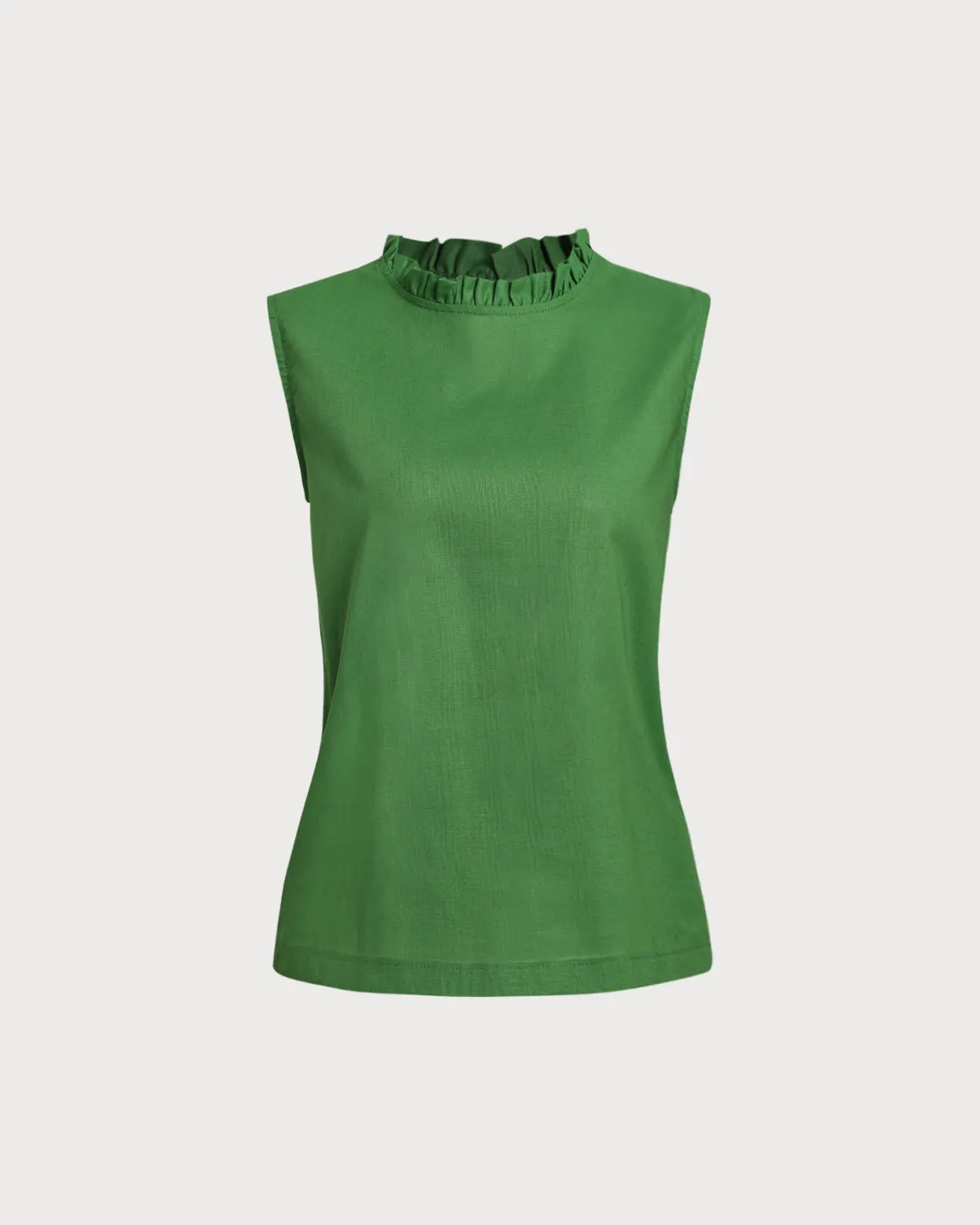 Green Ruffle Tank Top sold by rihoas