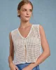 White V Neck Cut Out Tank Top sold by rihoas