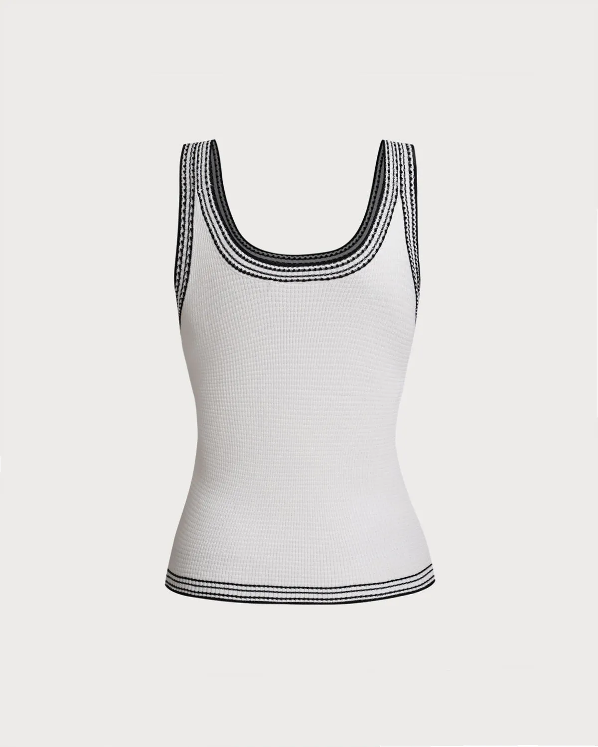 Black Contrast U Neck Cami Top sold by rihoas product image thumbnail 2