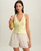 Yellow Floral Halter Top sold by rihoas