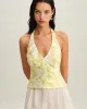 Yellow Floral Halter Top sold by rihoas