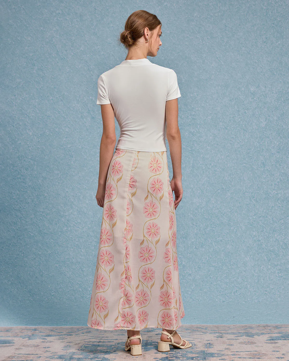 White Ruched Slim Knit Tee sold by rihoas product image thumbnail 5