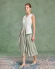 Green Flowy Pleated Midi Skirt sold by rihoas