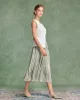 Green Flowy Pleated Midi Skirt sold by rihoas