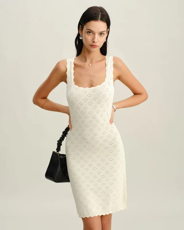 Apricot Square Neck Slip Sweater Dress sold by rihoas