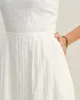 White Pocket A-Line Slip Midi Dress sold by rihoas