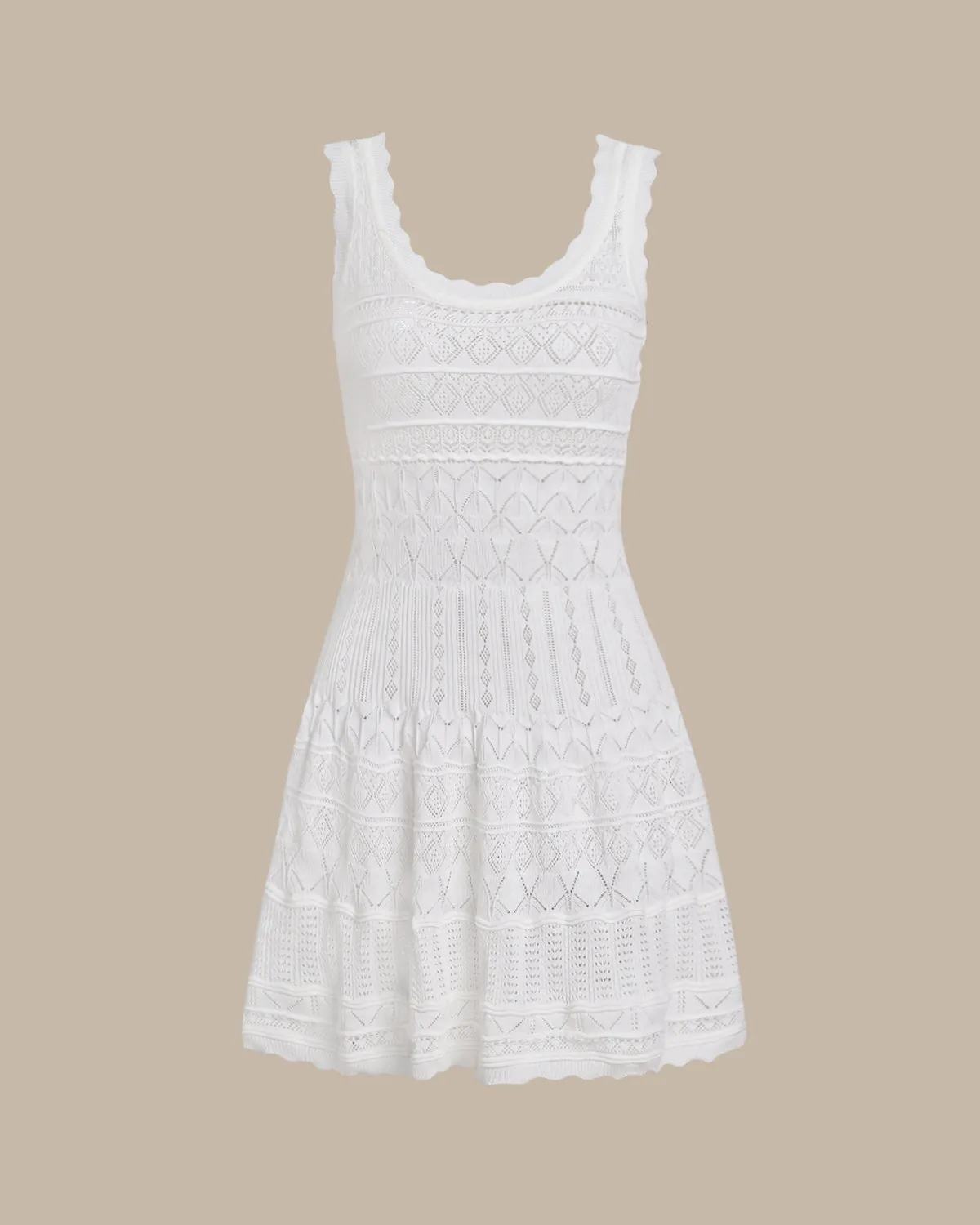 White U Neck Sleeveless Sweater Mini Dress sold by rihoas