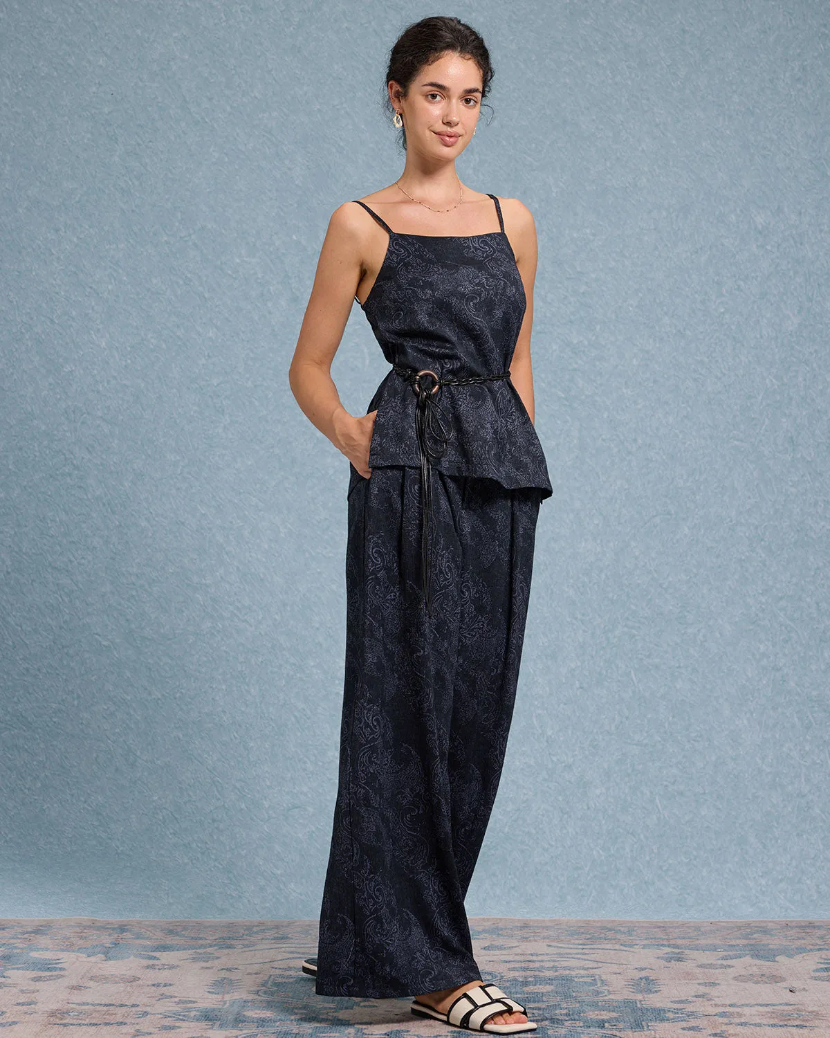 Blue Floral Cami Top sold by rihoas product image thumbnail 3