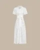 White Cut Out Button Maxi Dress sold by rihoas
