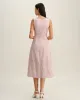 Pink Striped V Neck Sleeveless Midi Dress sold by rihoas