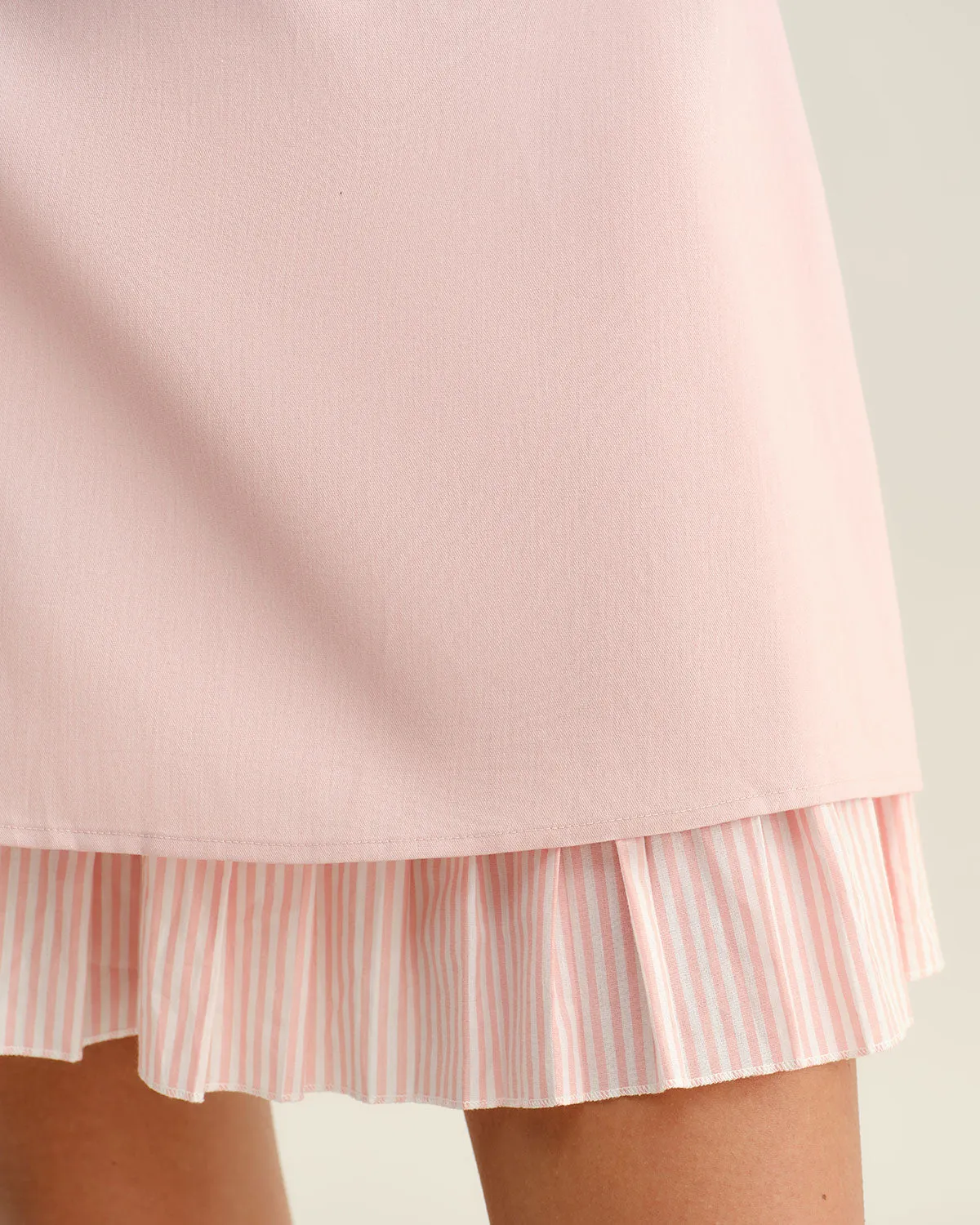 Pink Contrast A-Line Slip Mini Dress sold by rihoas product image thumbnail 3