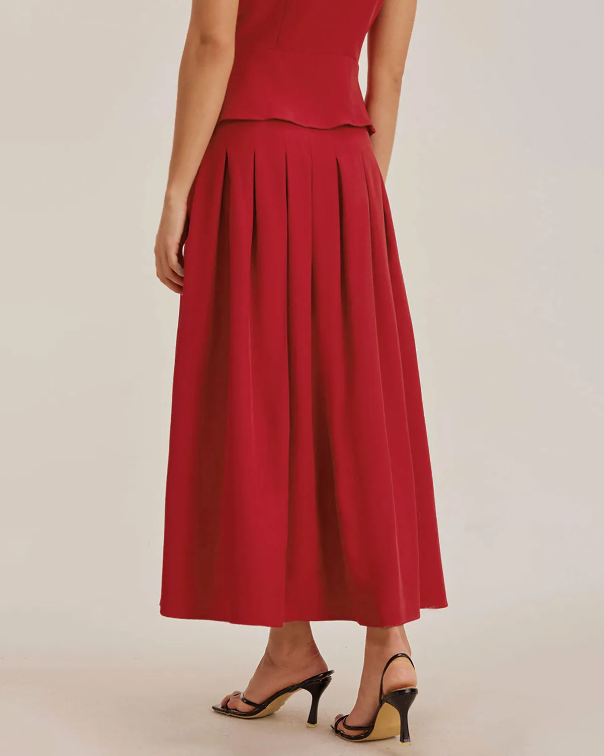 Red Skirt Two Piece Set sold by rihoas product image thumbnail 4