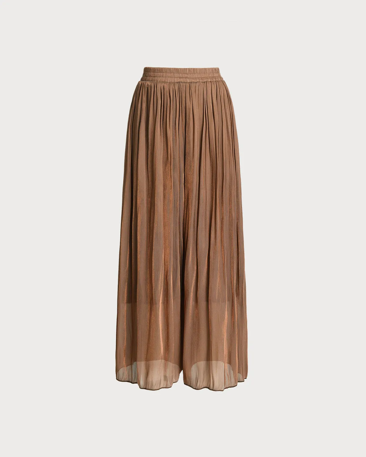 Caramel Elastic Waist Ruched A-Line Skorts sold by rihoas