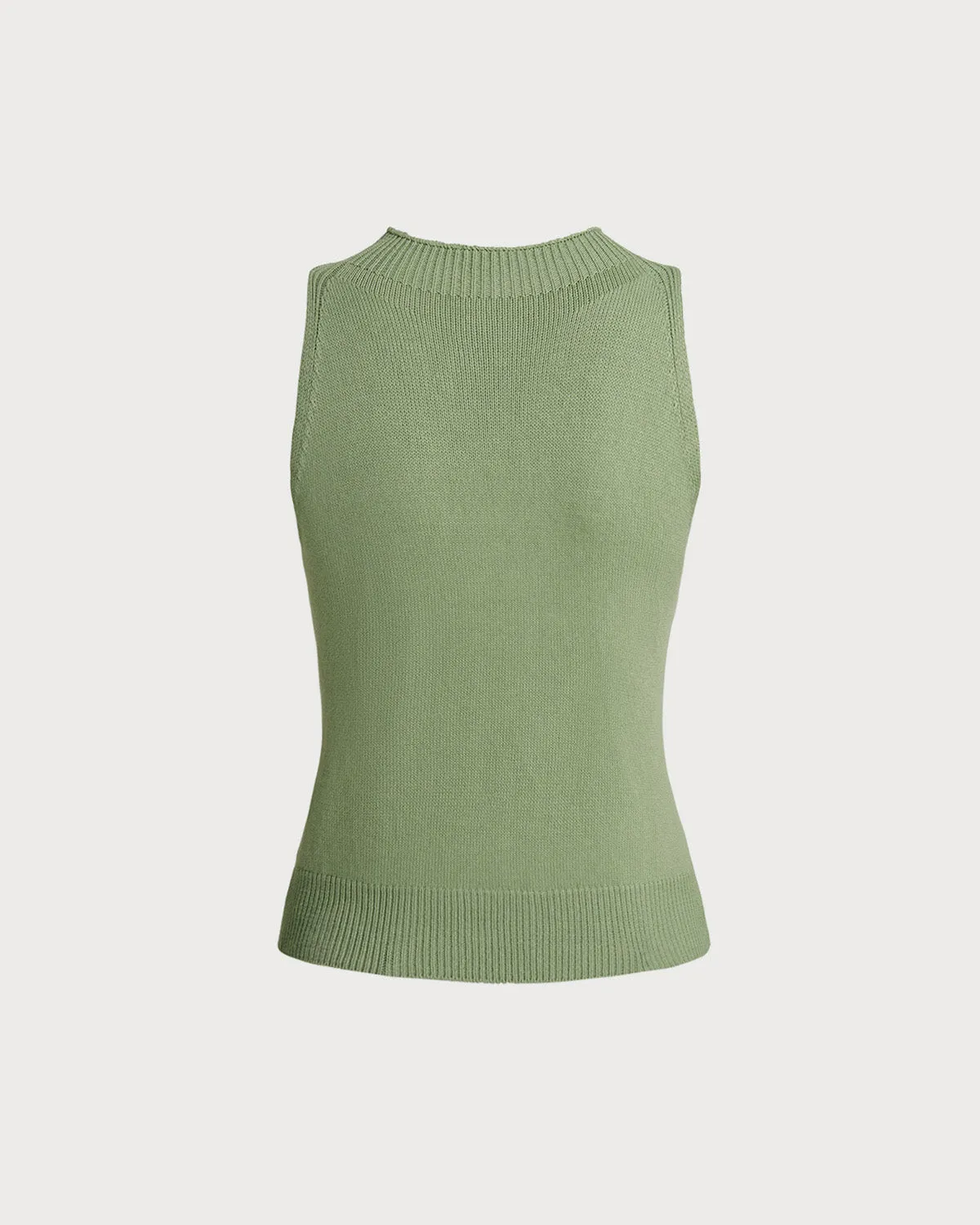 Green Mock Neck Slim Tank Top sold by rihoas product image thumbnail 2