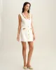 White Floral V Neck Sleeveless Mini Dress sold by rihoas
