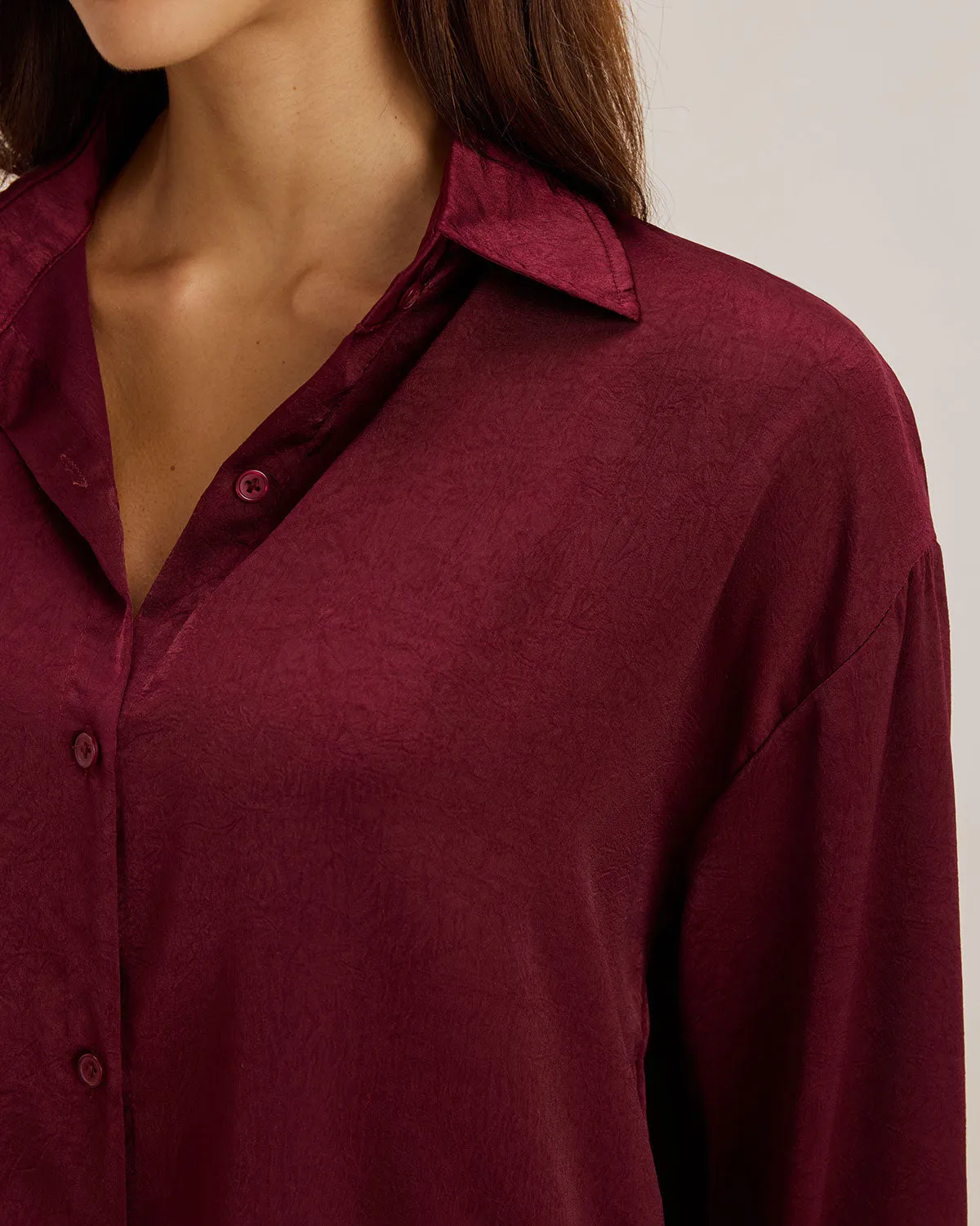 Red Button Loose Shirt sold by rihoas product image thumbnail 2
