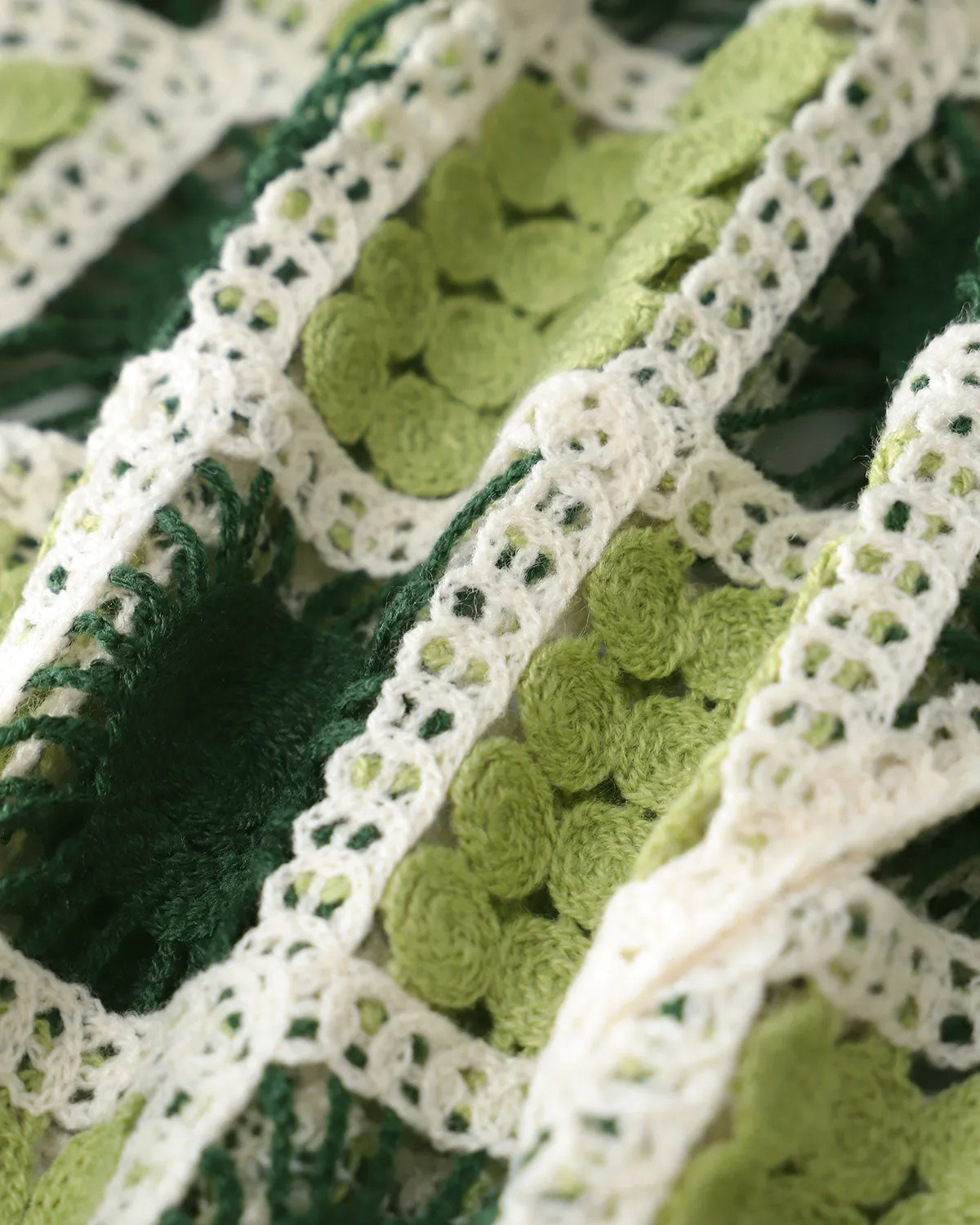 Green Cropped Crochet Sweater sold by rihoas product image thumbnail 3