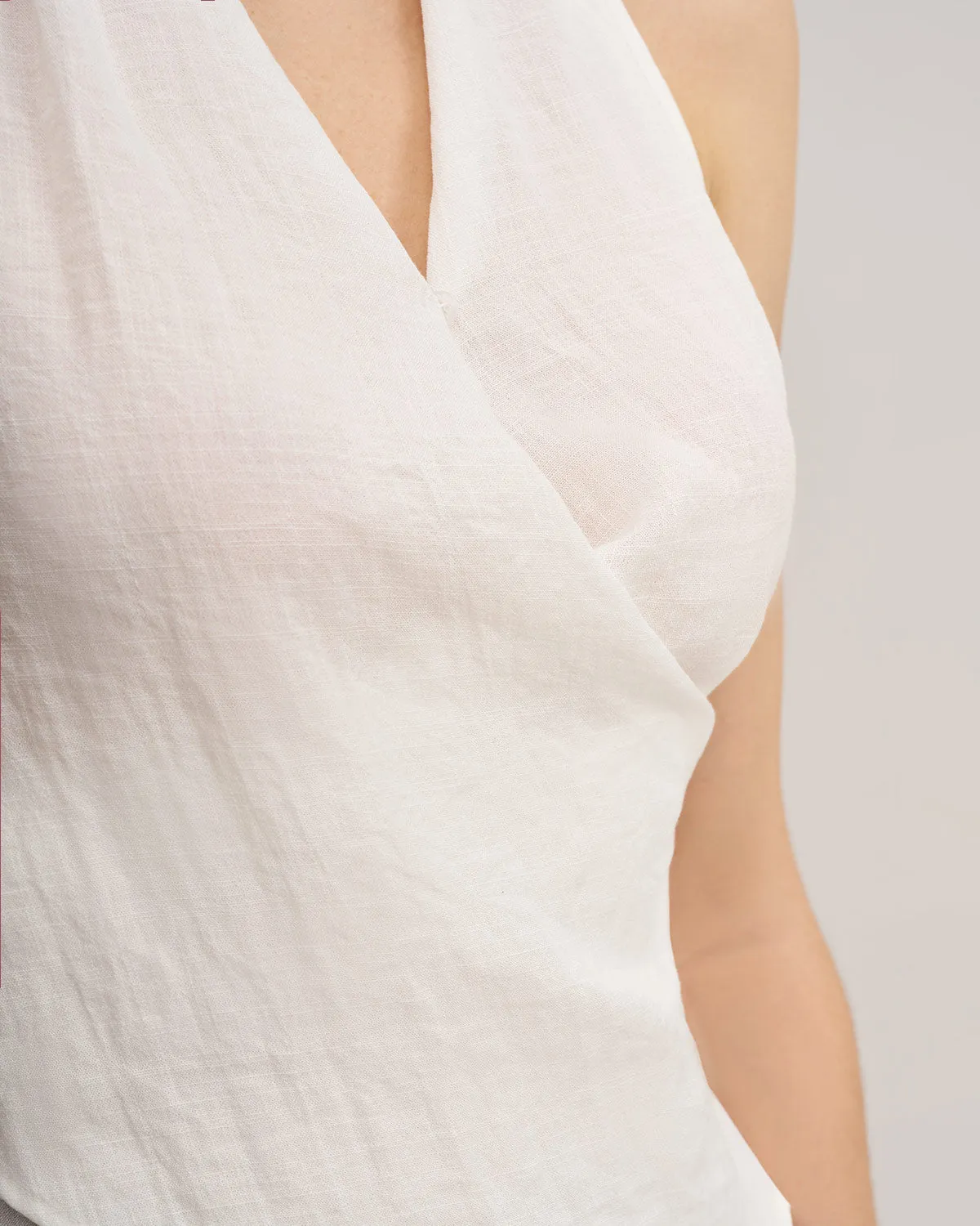 White Wrap Tie-back Vest sold by rihoas product image thumbnail 2