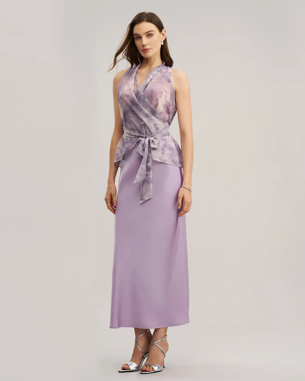 Purple Floral See-through Vest sold by rihoas product image thumbnail 4