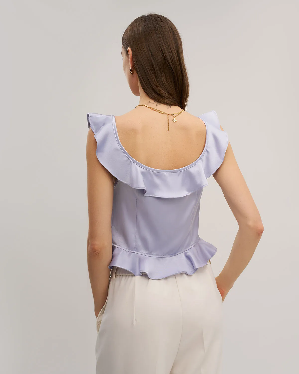 Purple Ruffle Tank Top sold by rihoas product image thumbnail 5