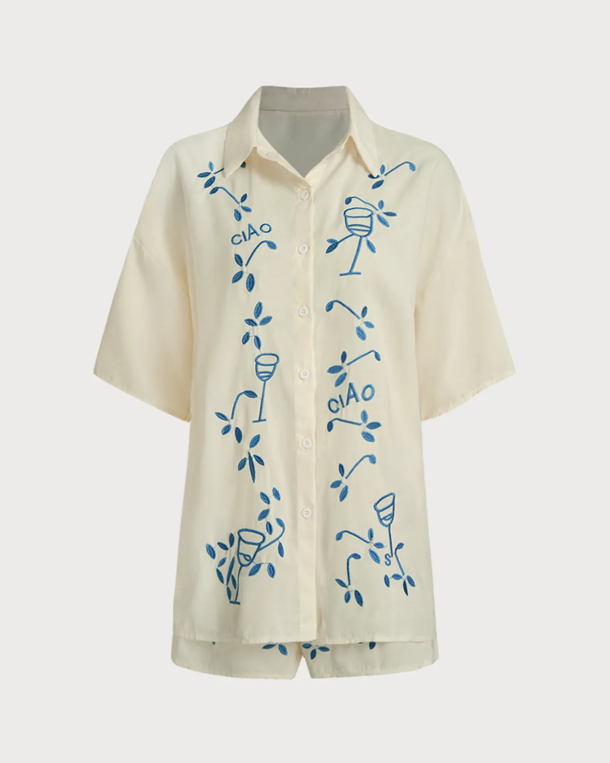 Beige Elastic Waist Pants Set sold by rihoas