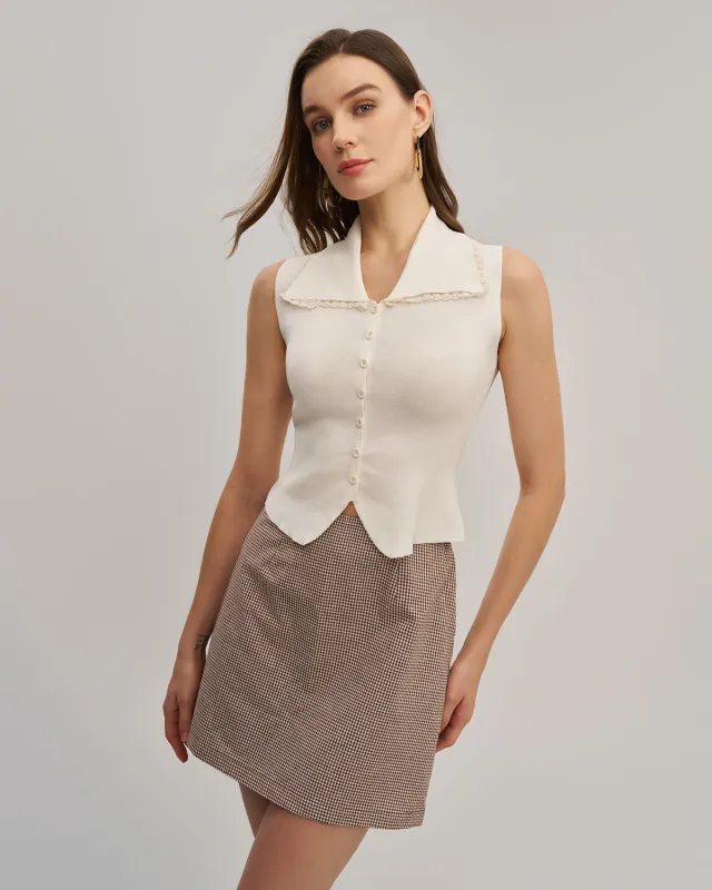 Apricot Slim Button Vest sold by rihoas