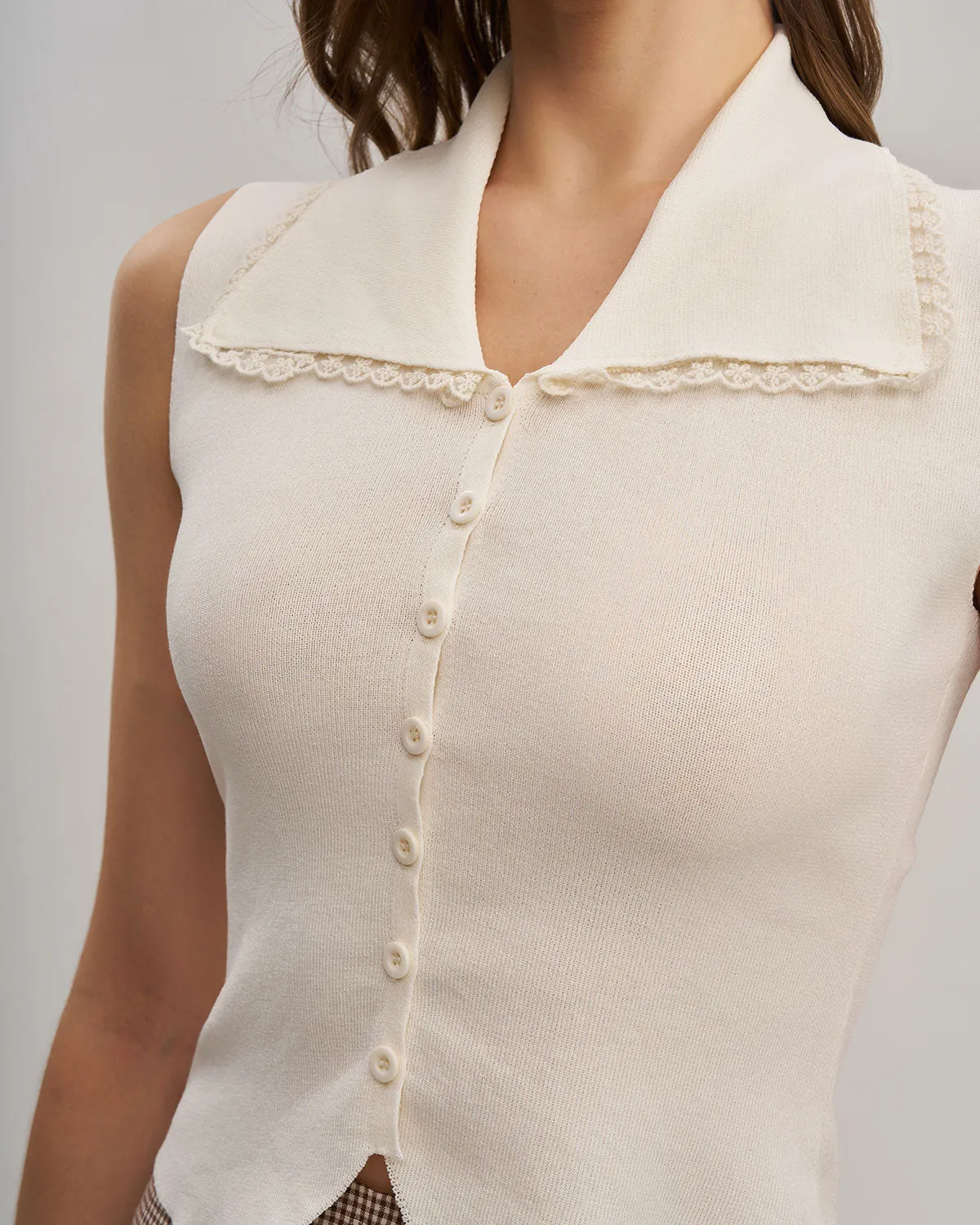 Apricot Slim Button Vest sold by rihoas product image thumbnail 2