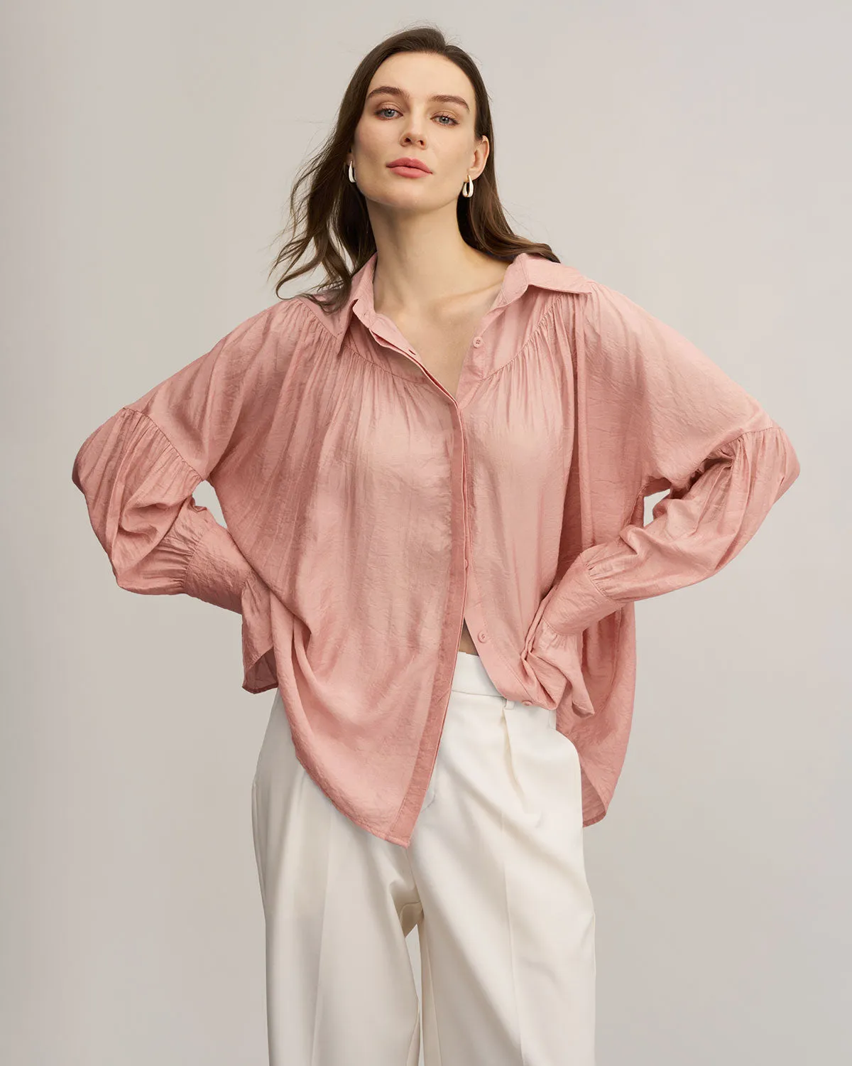 Pink Oversized Button Shirt sold by rihoas