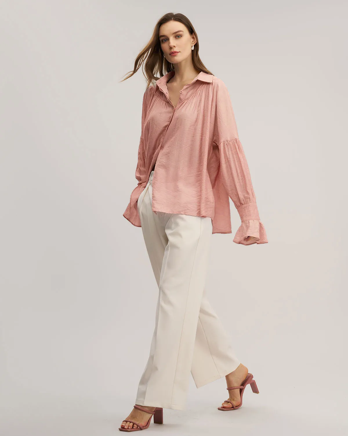 Pink Oversized Button Shirt sold by rihoas product image thumbnail 4
