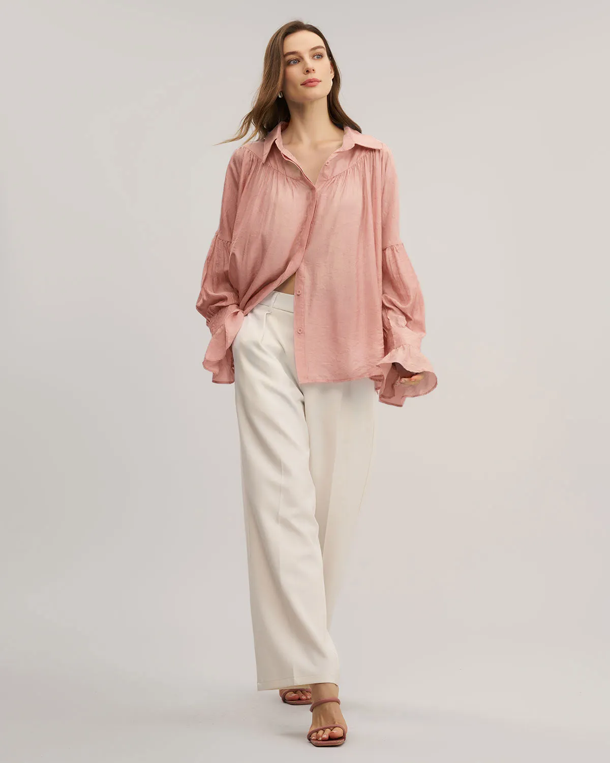 Pink Oversized Button Shirt sold by rihoas product image thumbnail 3