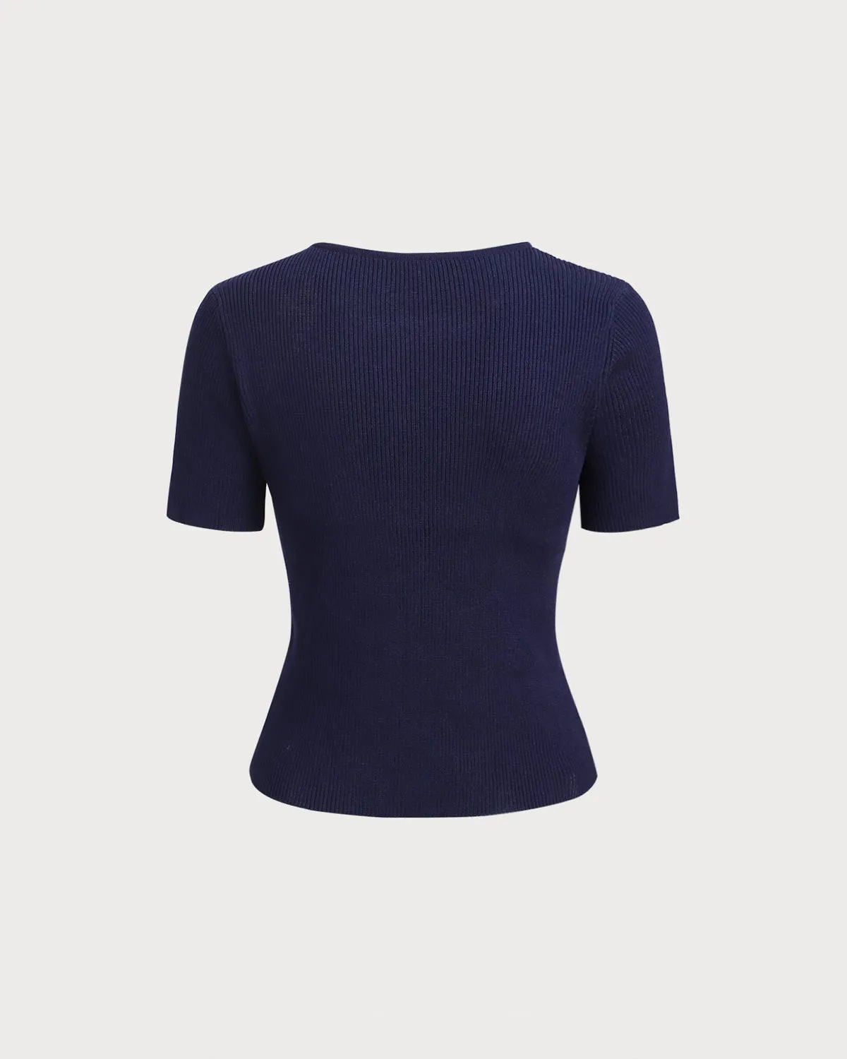 Blue Slim Knit Tee sold by rihoas product image thumbnail 2