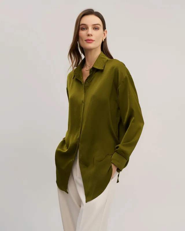 Green Button Loose Shirt sold by rihoas