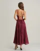 Wine Red Jacquard Slip Maxi Dress sold by rihoas