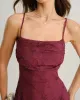 Wine Red Jacquard Slip Maxi Dress sold by rihoas