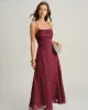Wine Red Jacquard Slip Maxi Dress sold by rihoas