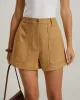 Yellow Natural Waisted Pocket Shorts sold by rihoas