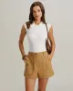 Yellow Natural Waisted Pocket Shorts sold by rihoas
