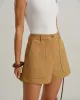 Yellow Natural Waisted Pocket Shorts sold by rihoas
