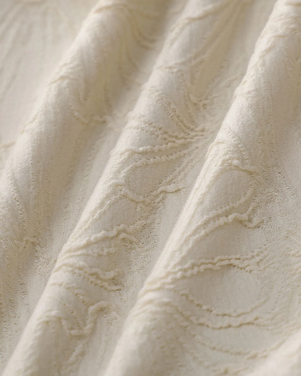 Off White Textured Bralette One-Piece Swimsuit sold by rihoas product image thumbnail 3