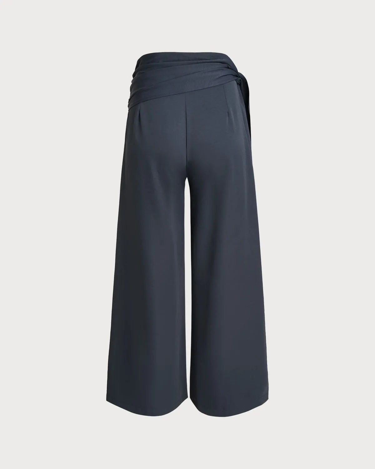 Blue Elastic Waist Casual Wide Leg Pants sold by rihoas product image thumbnail 2