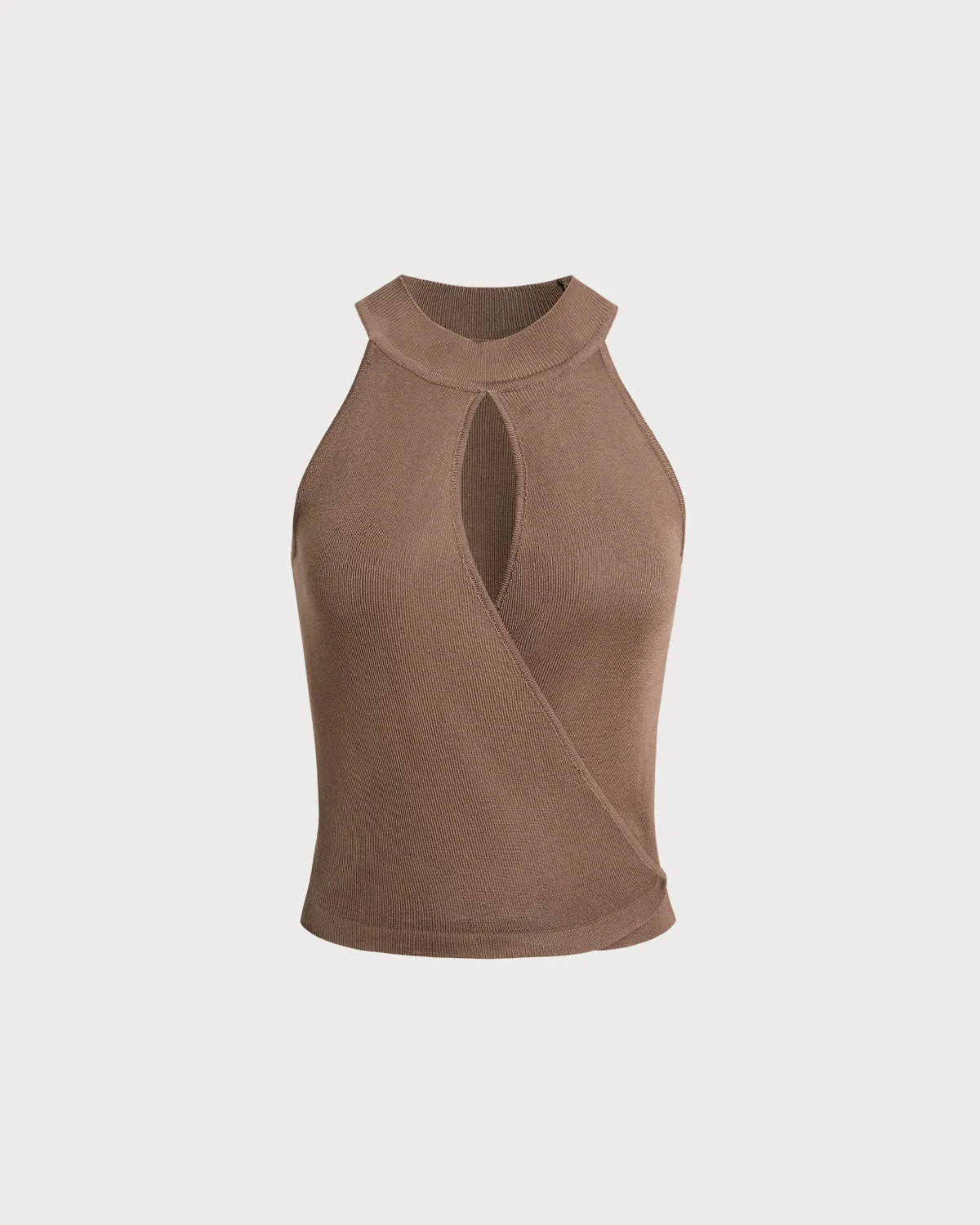 Coffee Cutout Knit Tank Top sold by rihoas