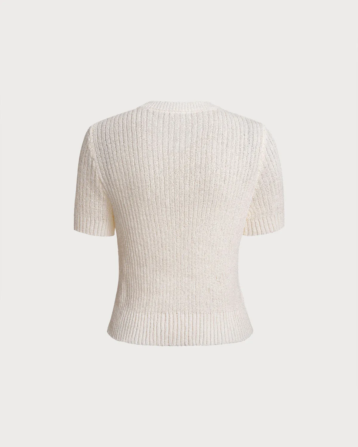 Beige Round Neck Button Tee sold by rihoas product image thumbnail 2