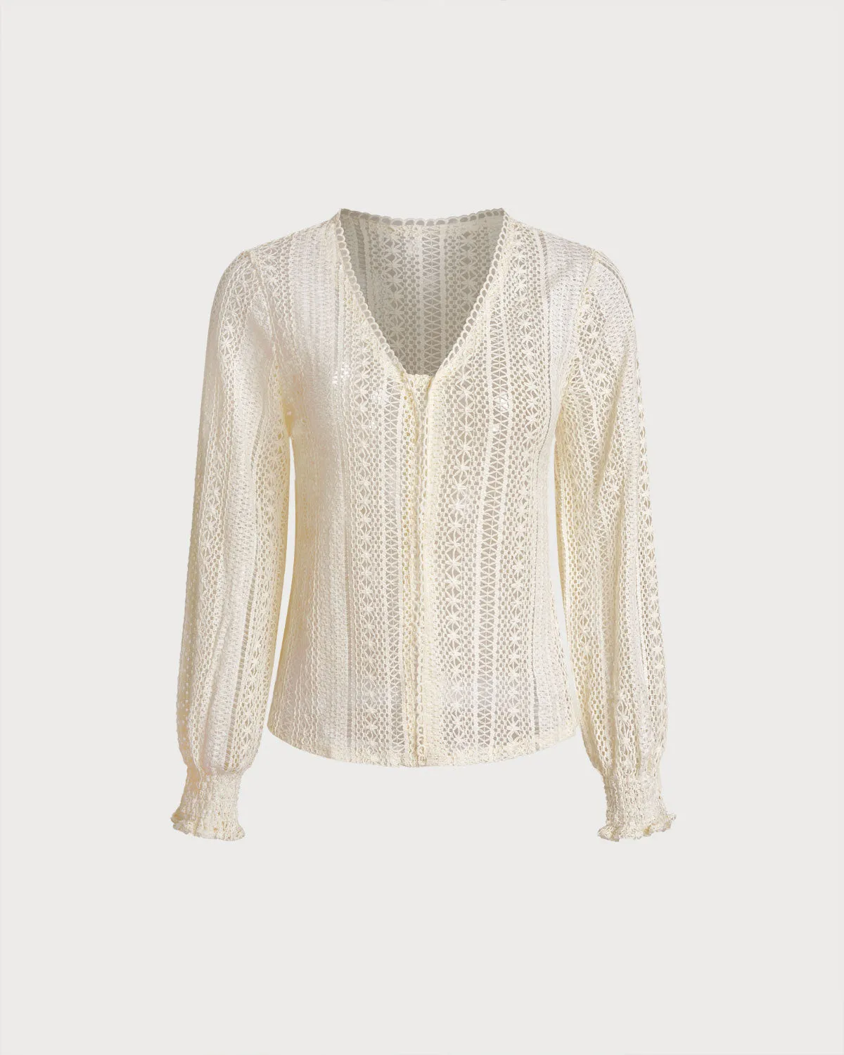 Apricot V Neck Shirred Blouse sold by rihoas