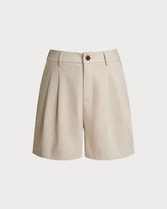 Apricot Pleated Pocket Shorts sold by rihoas