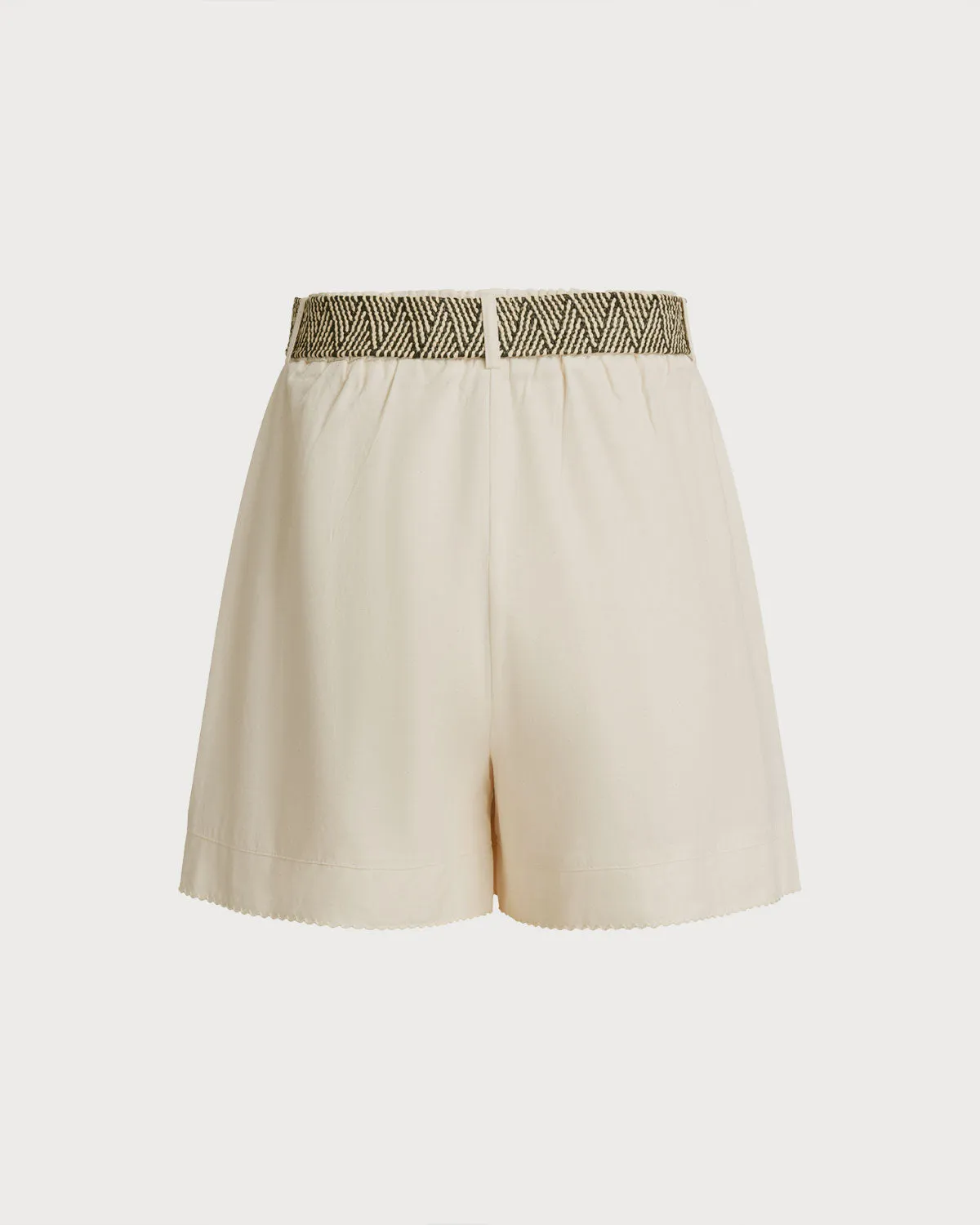 Apricot Elastic Waist Belted Shorts sold by rihoas product image thumbnail 2