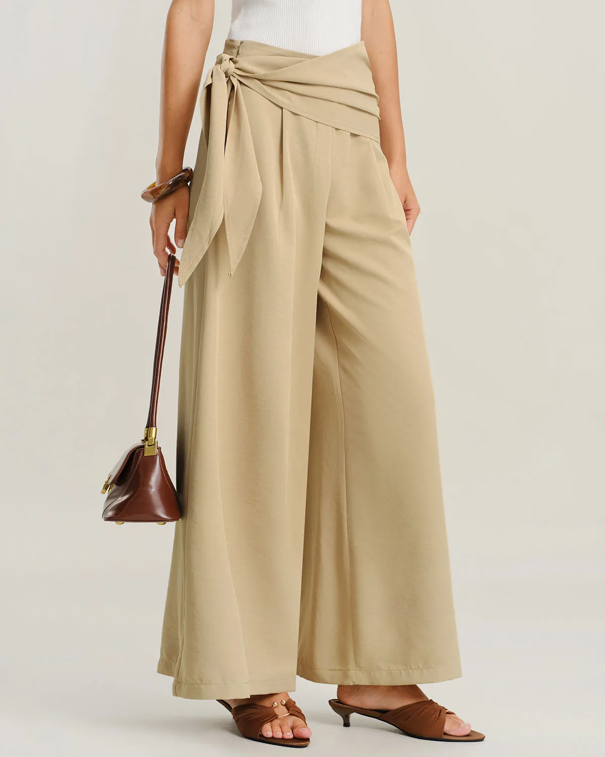Khaiki Wide Leg Pants Casual Pants sold by rihoas product image thumbnail 3
