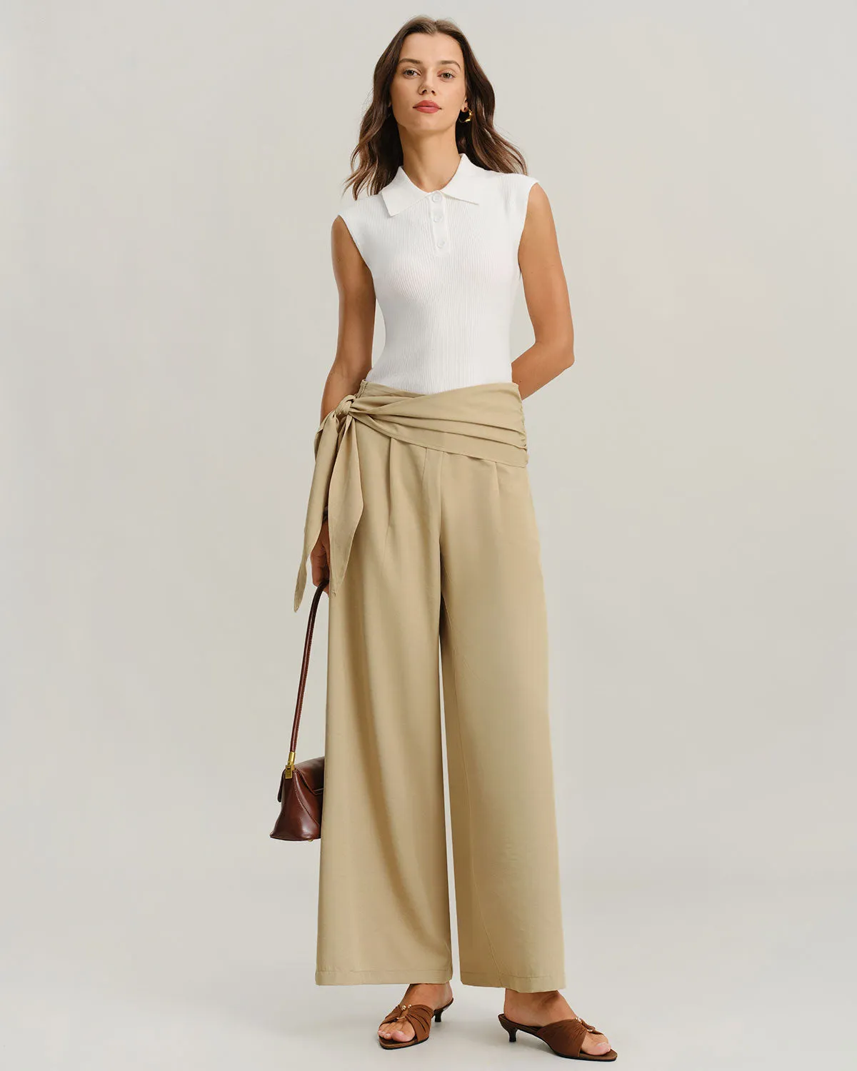 Khaiki Wide Leg Pants Casual Pants sold by rihoas product image thumbnail 4