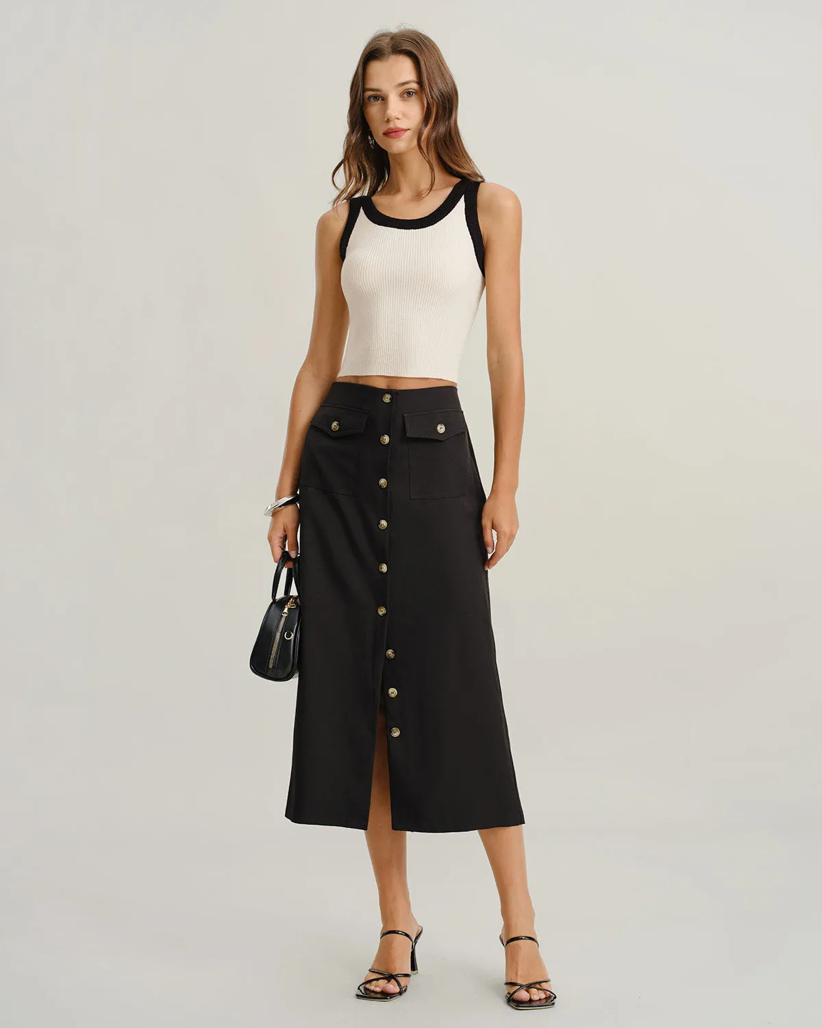 Apricot Contrast Knit Tank Top sold by rihoas product image thumbnail 3